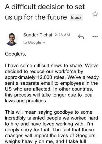 科技公司:谷歌全球1.2万人睡梦中被裁员-微丽宝 科技公司:谷歌全球1.2万人睡梦中被裁员-微丽宝