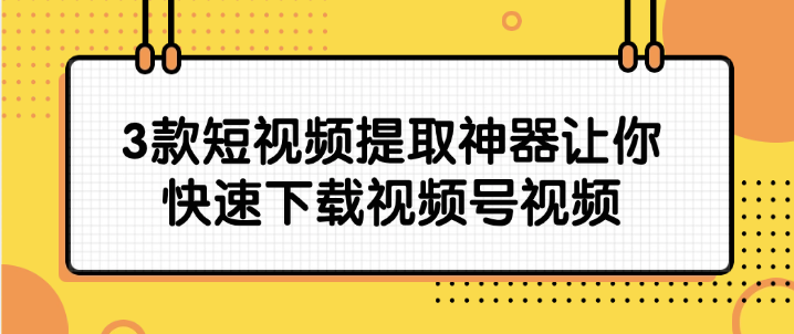 微信视频号视频怎么弄出来？推荐3款短视频提取神器让你快速下载！-微丽宝